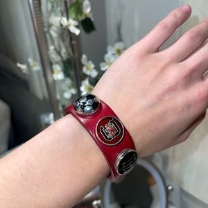 Gamecocks!! Leather bracelet with snap ons.